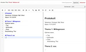 Markdown Dateien können entweder direkt im Webbrowser oder in einem Texteditor bearbeitet werden.